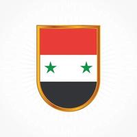 Syria flag vector with shield frame