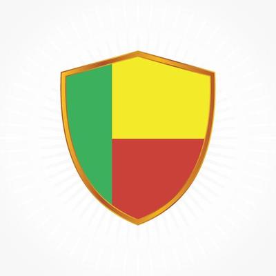 Benin flag vector with shield frame