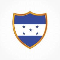 Honduras flag vector with shield frame