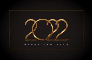 Happy New Year 2022 text design gold colored vector