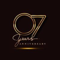 7 Years Anniversary Logo Golden Colored isolated on black background vector