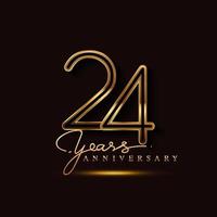 24 Years Anniversary Logo Golden Colored isolated on black background vector