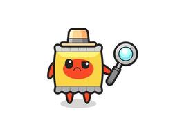 the mascot of cute snack as a detective vector