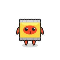 the bored expression of cute snack characters vector