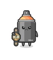 spray paint mascot character as a MMA fighter with the champion belt vector