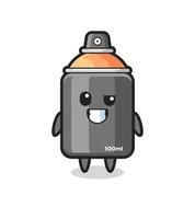 cute spray paint mascot with an optimistic face vector