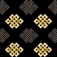 Seamless Pattern of Gold Endless Knot vector