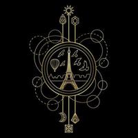 Gold Eiffel Tower Symbol vector