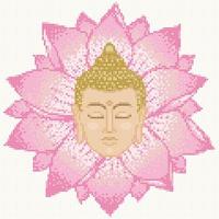 Buddha Head and Lotus Mosaic vector