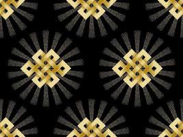 Seamless Pattern of Gold Endless Knot vector