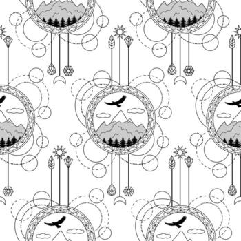 Mountains Seamless Pattern vector