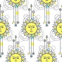 Sun Modern Seamless Pattern vector