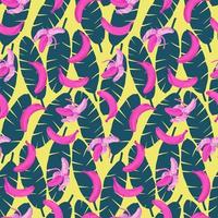 Bananas and Leaves Seamless Pattern vector