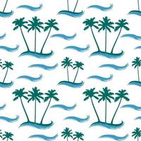 Tropical Island Seamless Pattern vector