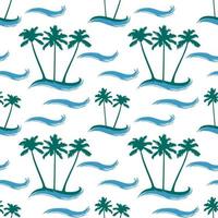 Tropical Island Seamless Pattern vector