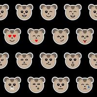 Emotional Dog Face Seamless Pattern vector