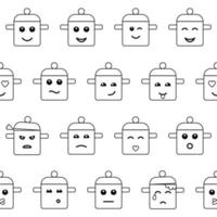 Emotional Pan Face Seamless Pattern vector