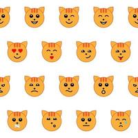 Emotional Cat Face Seamless Pattern vector