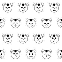 Emotional Dog Face Seamless Pattern vector