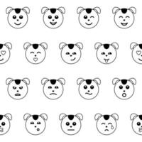 Emotional Dog Face Seamless Pattern vector