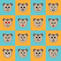Emotional Dog Face Icons vector
