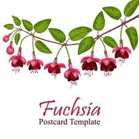 Fuchsia Postcard Template vector
