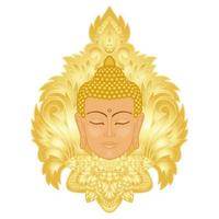 Buddha head with floral decoration vector