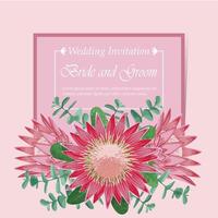 Pink Wedding Invitation vector