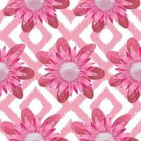 Pink Protea Boho Seamless Pattern vector