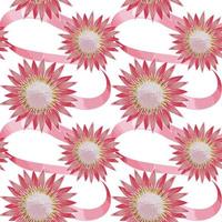 Protea Pink Seamless Pattern vector