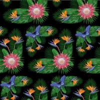 Tropical Seamless Pattern with Protea