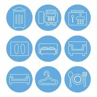 Hotel and Restaurant Set Ico... vector