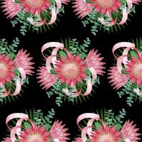 Seamless Pattern withTropical Wedding Bouquet vector