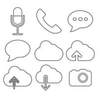 Set Icon Vector of Mobile App - Line Style