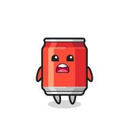 drink can illustration with apologizing expression, saying I am sorry vector