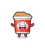 illustration of evil instant noodle mascot character vector