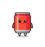 drink can cartoon with an arrogant expression vector