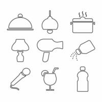 Vector Graphic of - Hotel and Restaurant Set Icon Part 2 - Line Style