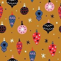 Hand-drawn Christmas seamless pattern. Christmas background vector