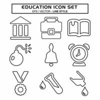 Set Icon Vector of Education - Line Style