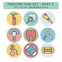 Set Icon Vector of Medicine Part 2 - Color Mate Style