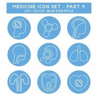 Set Icon Vector of Medicine Part 4 - Blue Eyes Style