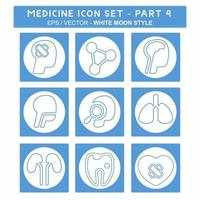 Set Icon Vector of Medicine Part 4 - White Moon Style