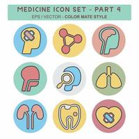 Set Icon Vector of Medicine Part 4 - Color Mate Style