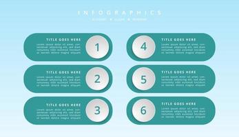 infographic with gradient and effect with 4, 5, 6 options or steps vector