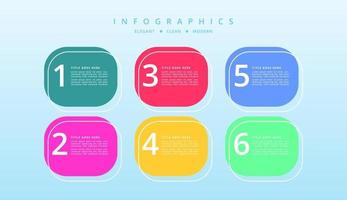 infografía con degradado y efecto con 4, 5, 6 opciones o pasos vector