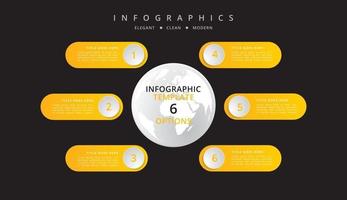 infografía con degradado y efecto con 4, 5, 6 opciones o pasos vector