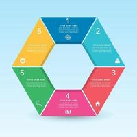 infographic with gradient and effect with 4, 5, 6 options or steps vector