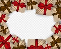 Merry Christmas Background with realistic gift box vector