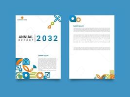 Gradient mosaic annual report template vector